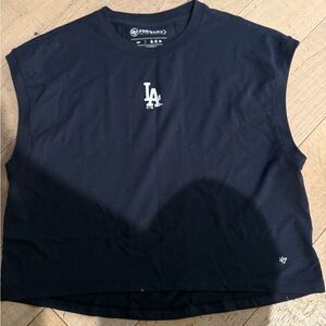 Women's Navy Blue Dodgers muscle tank